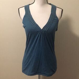 Sparkle & Fade Sleeveless Beaded Racer Tank sz S